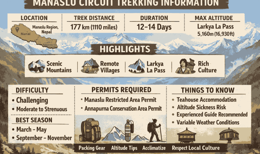 Manaslu Circuit Trek 2026 – Complete Guide with more than 400 FAQs, Cost, Itinerary & Permits