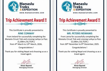 Manaslu Circuit Trekking Booking open