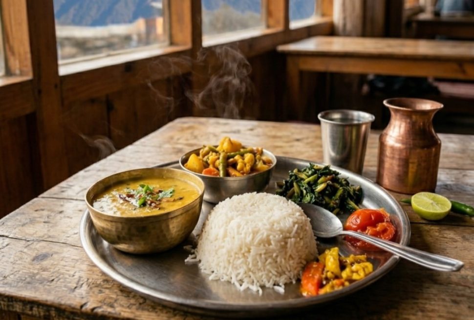 Dal Bhat on the Manaslu Circuit Trek